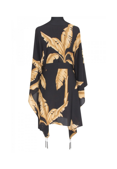 Jungle Gold Palm Kimono w/ Black trim