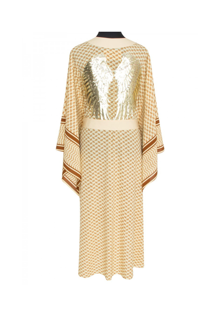 Desert Sand Kimono w/ Beige trim