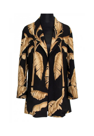 Jungle Gold Palm Blazer w/ Black trim