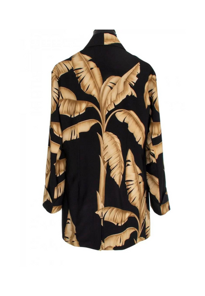 Jungle Gold Palm Blazer w/ Black trim