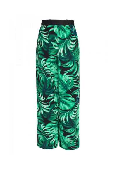 Monstera Black / Green Samui Pants w/ Black Trim