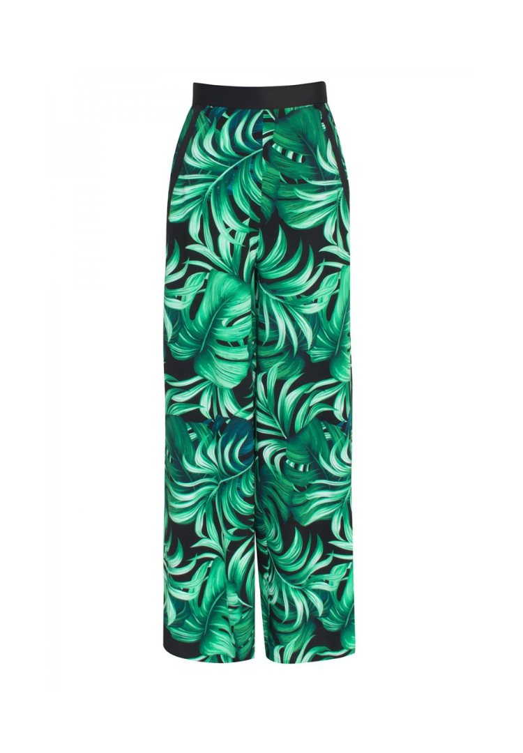 Monstera Black / Green Samui Pants w/ Black Trim