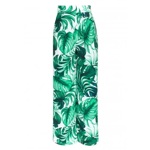 Monstera White / Green Samui Pants w/ Neon Yellow Trim